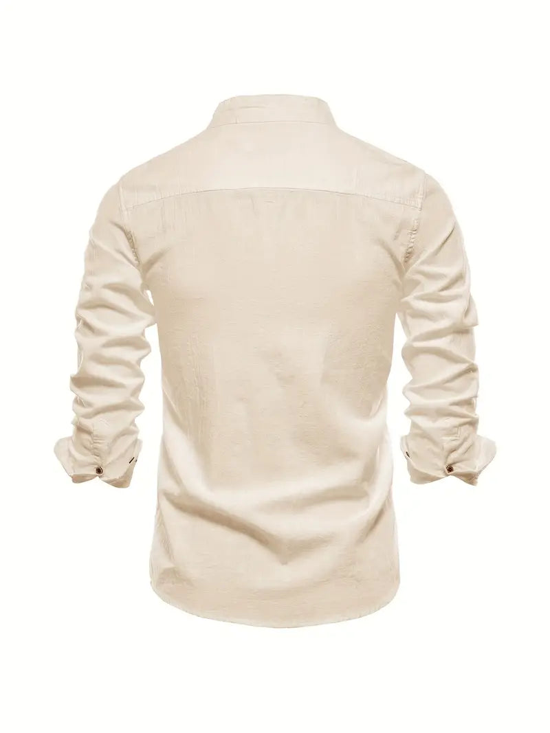 Poloshirt Herren | Langarm mit Stehkragen