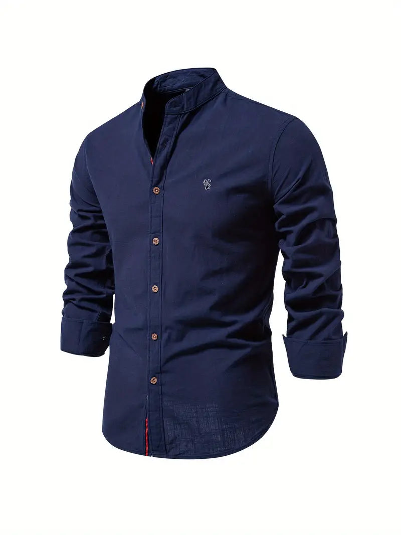 Poloshirt Herren | Langarm mit Stehkragen