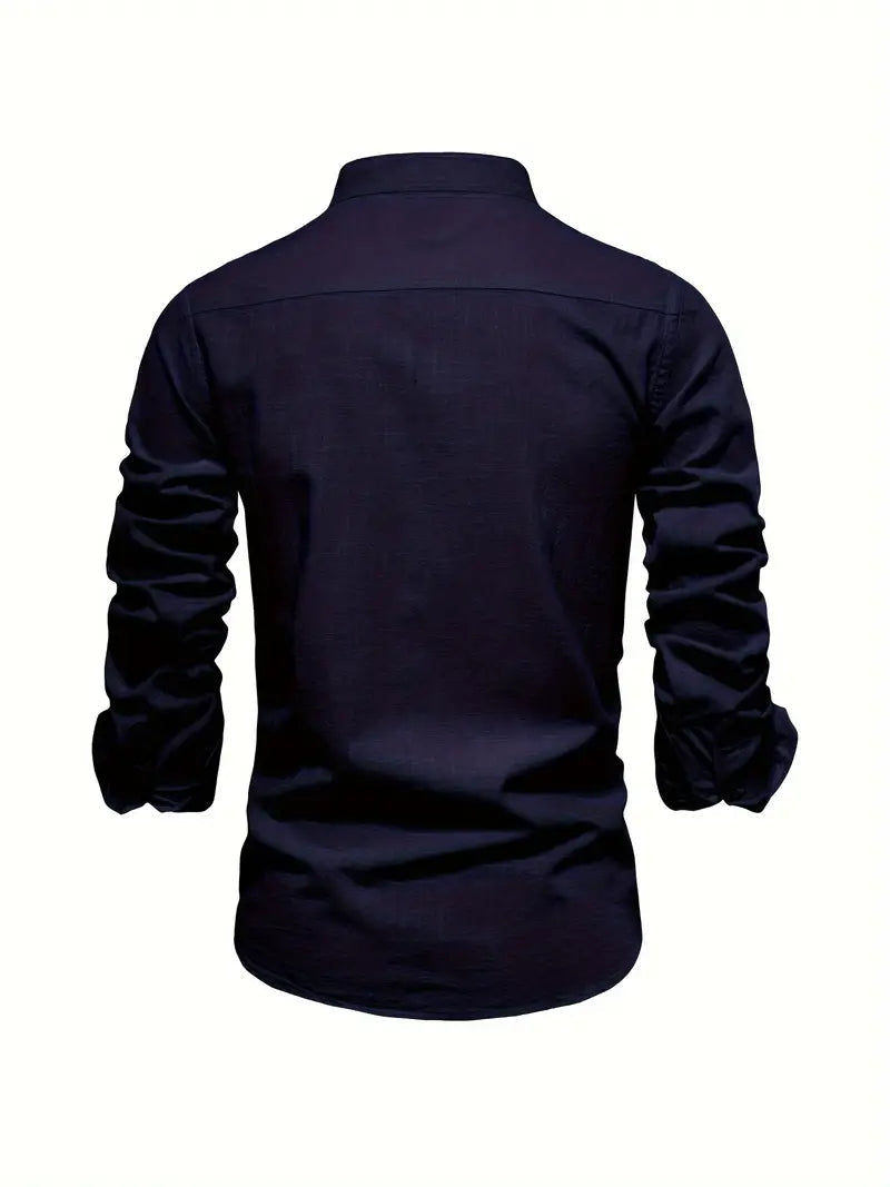 Poloshirt Herren | Langarm mit Stehkragen