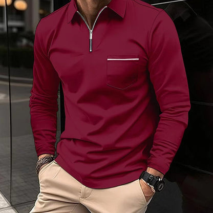 Poloshirt für Herren, Reißverschluss | Atmungsaktiv
