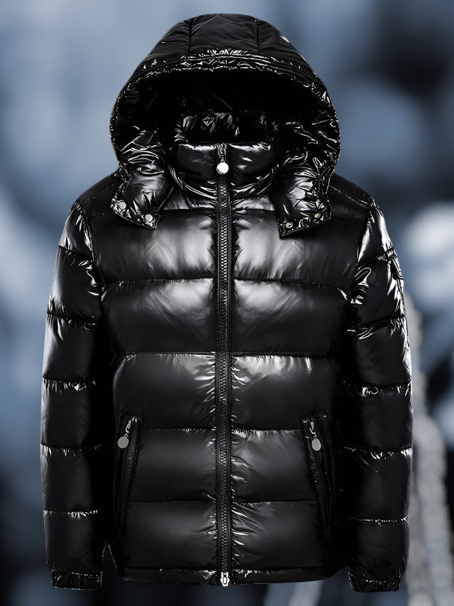 Pufferjacke mit Kapuze | Reißverschluss vorne