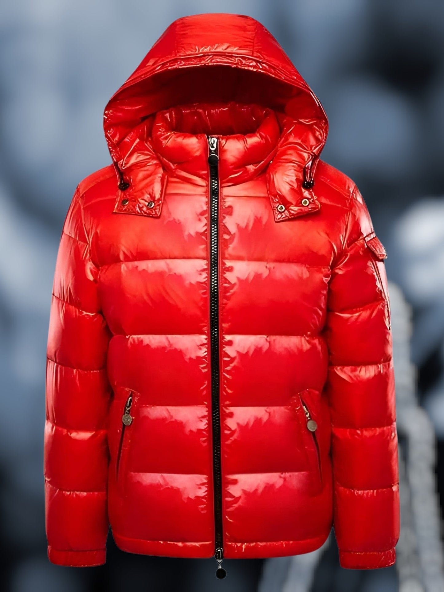 Pufferjacke mit Kapuze | Reißverschluss vorne
