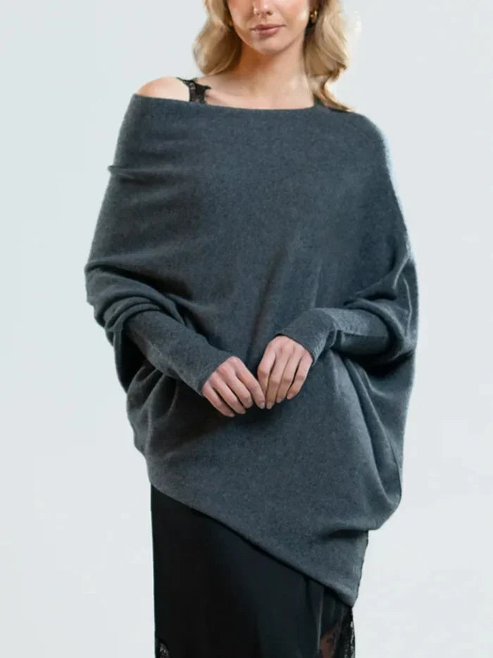 Pullover Damen | Asymmetrisch Drapiert & Übergroß