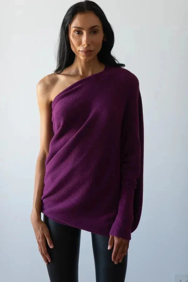 Pullover Damen | Asymmetrisch Drapiert & Übergroß