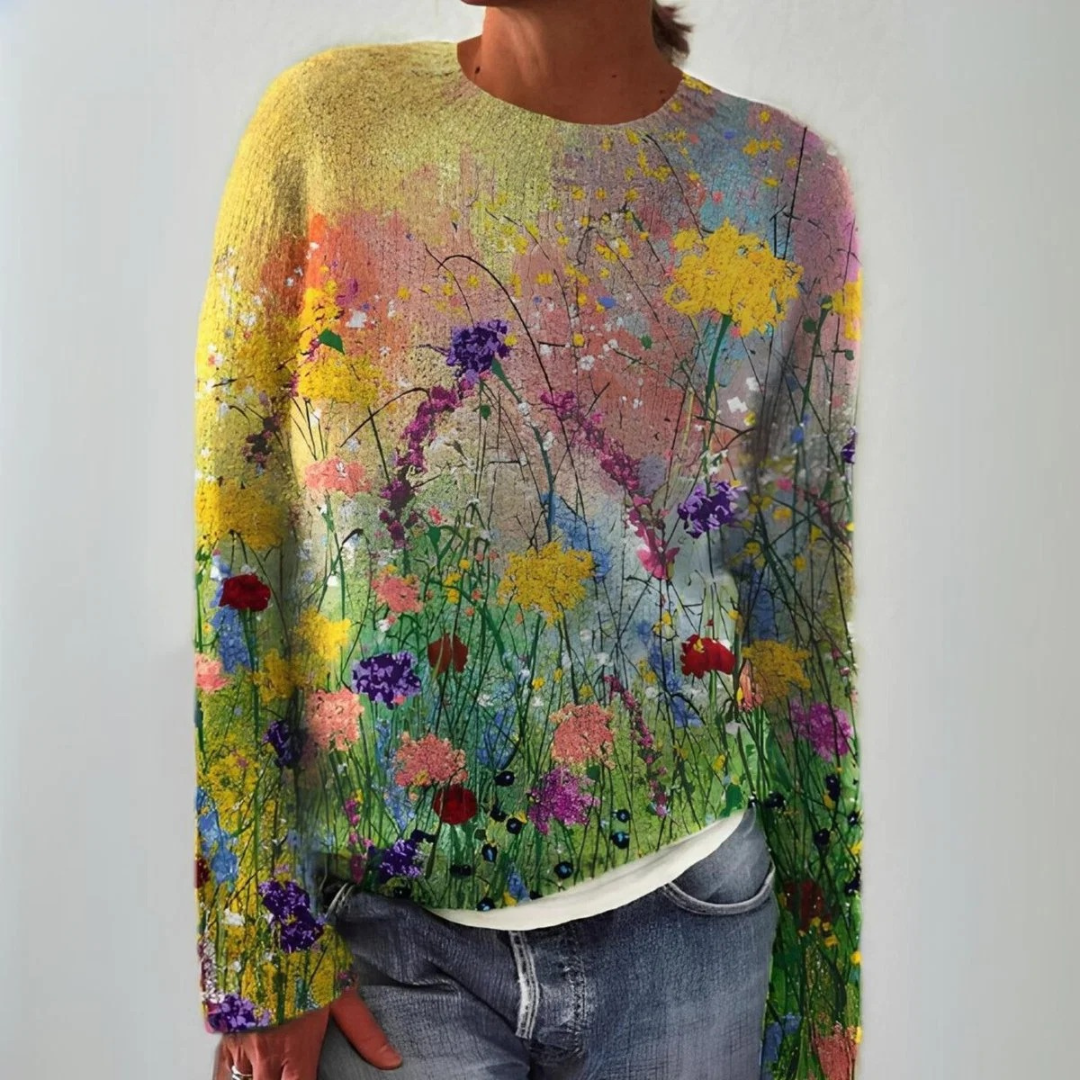 Pullover Damen | Blumenmuster & Vielseitig Kombinierbar