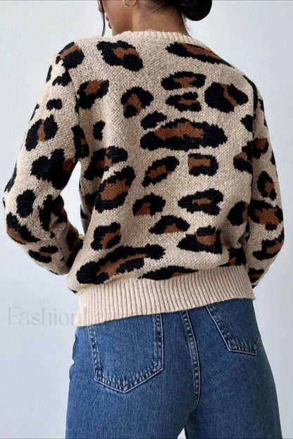 Pullover Damen | Leo-Print & Kuschelig Warm