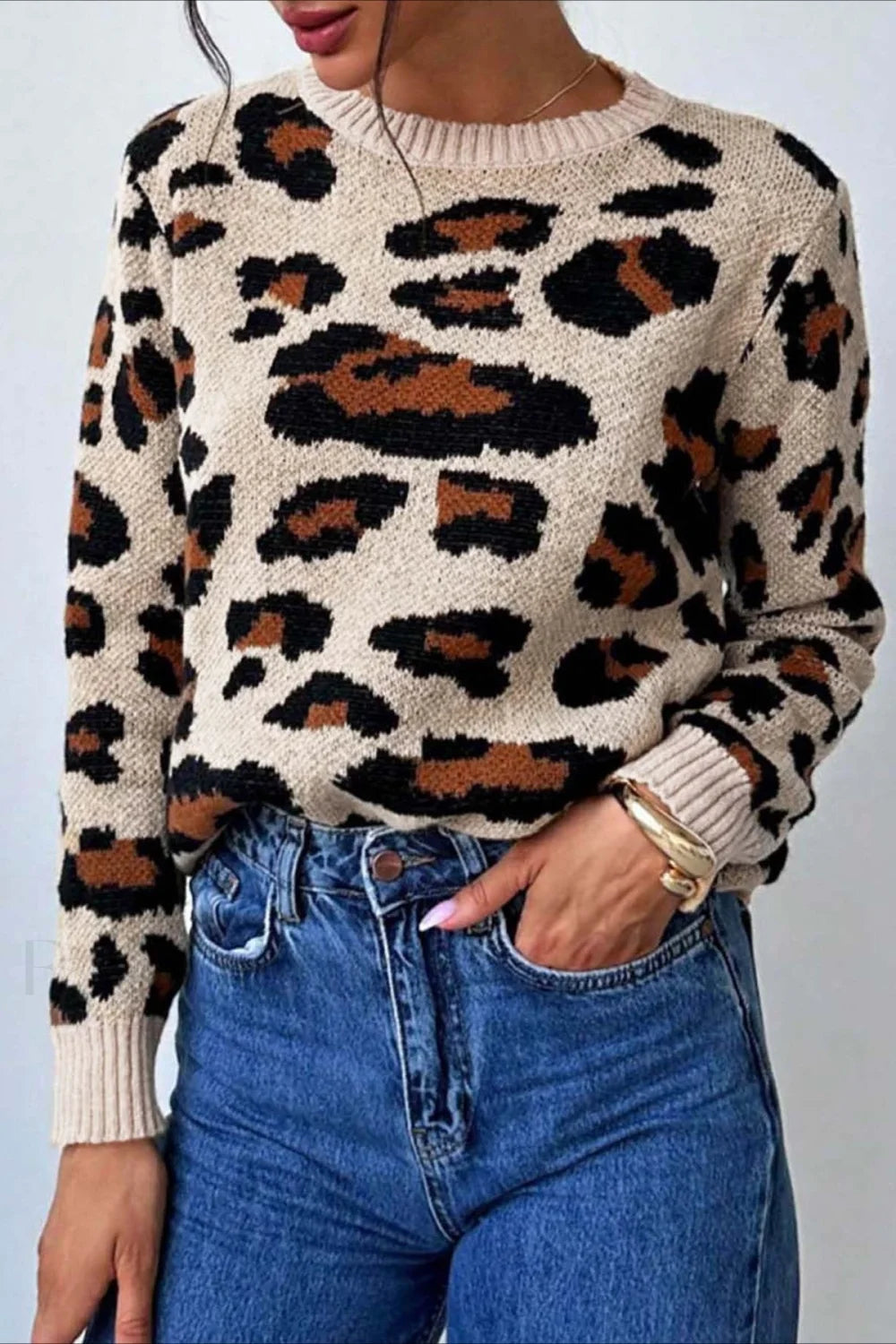 Pullover Damen | Leo-Print & Kuschelig Warm