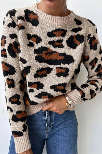 Pullover Damen | Leo-Print & Kuschelig Warm