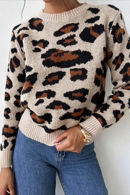Pullover Damen | Leo-Print & Kuschelig Warm
