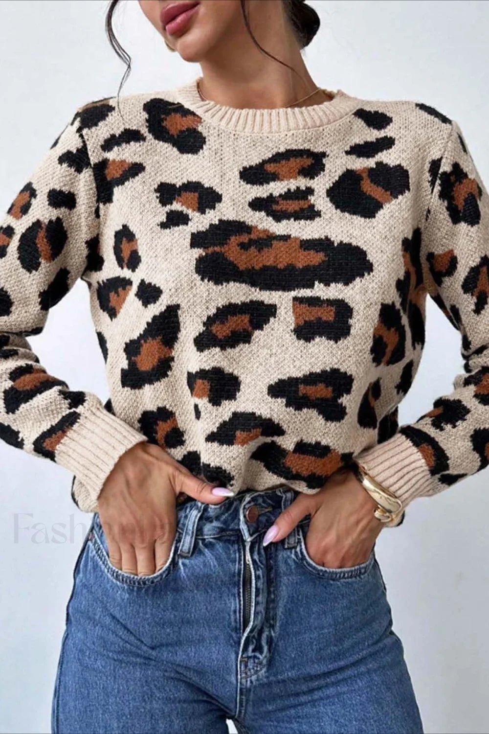 Pullover Damen | Leo-Print & Kuschelig Warm