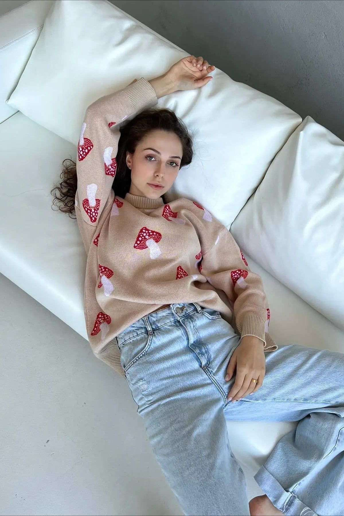 Pullover Damen | Pilz-Motiv & Kuschelig Warm