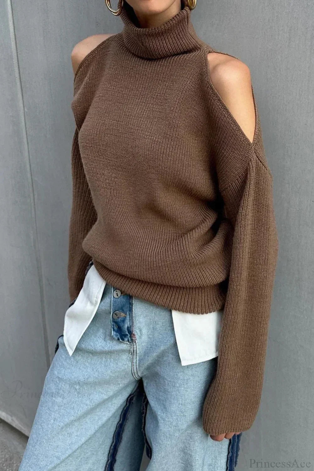 Pullover Damen | Rollkragen & Schulter-Cut-out