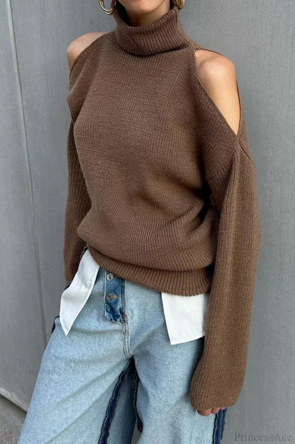 Pullover Damen | Rollkragen & Schulter-Cut-out
