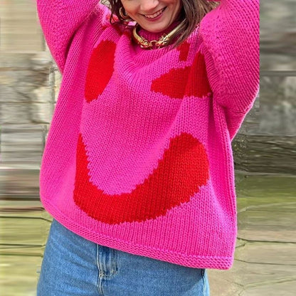Pullover Damen | Smiley-Motiv & Oversize