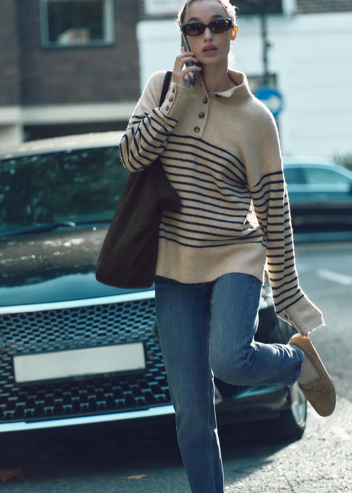 Pullover Damen | Stehkragen & Knopfleiste