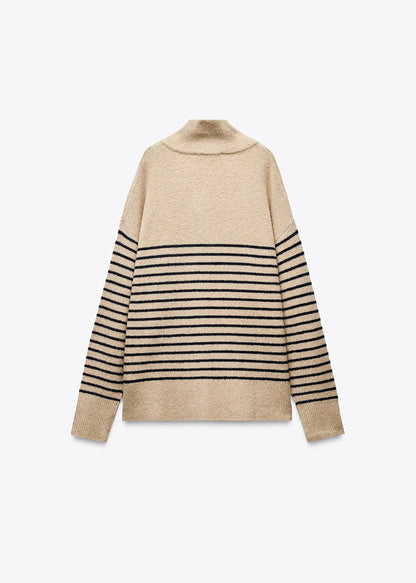 Pullover Damen | Stehkragen & Knopfleiste