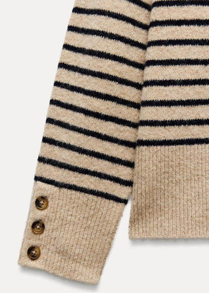 Pullover Damen | Stehkragen & Knopfleiste