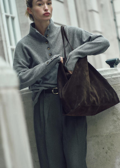 Pullover Damen | Stehkragen & Knopfleiste