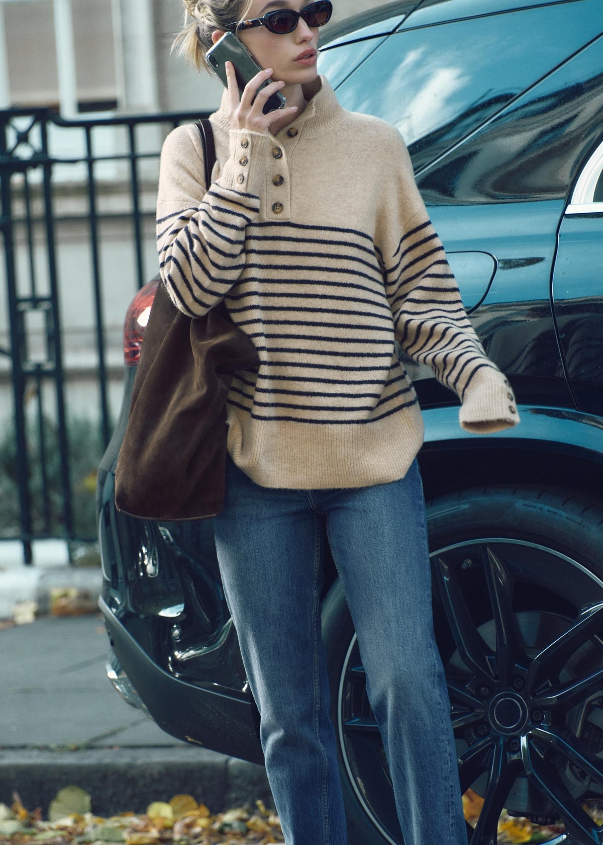 Pullover Damen | Stehkragen & Knopfleiste