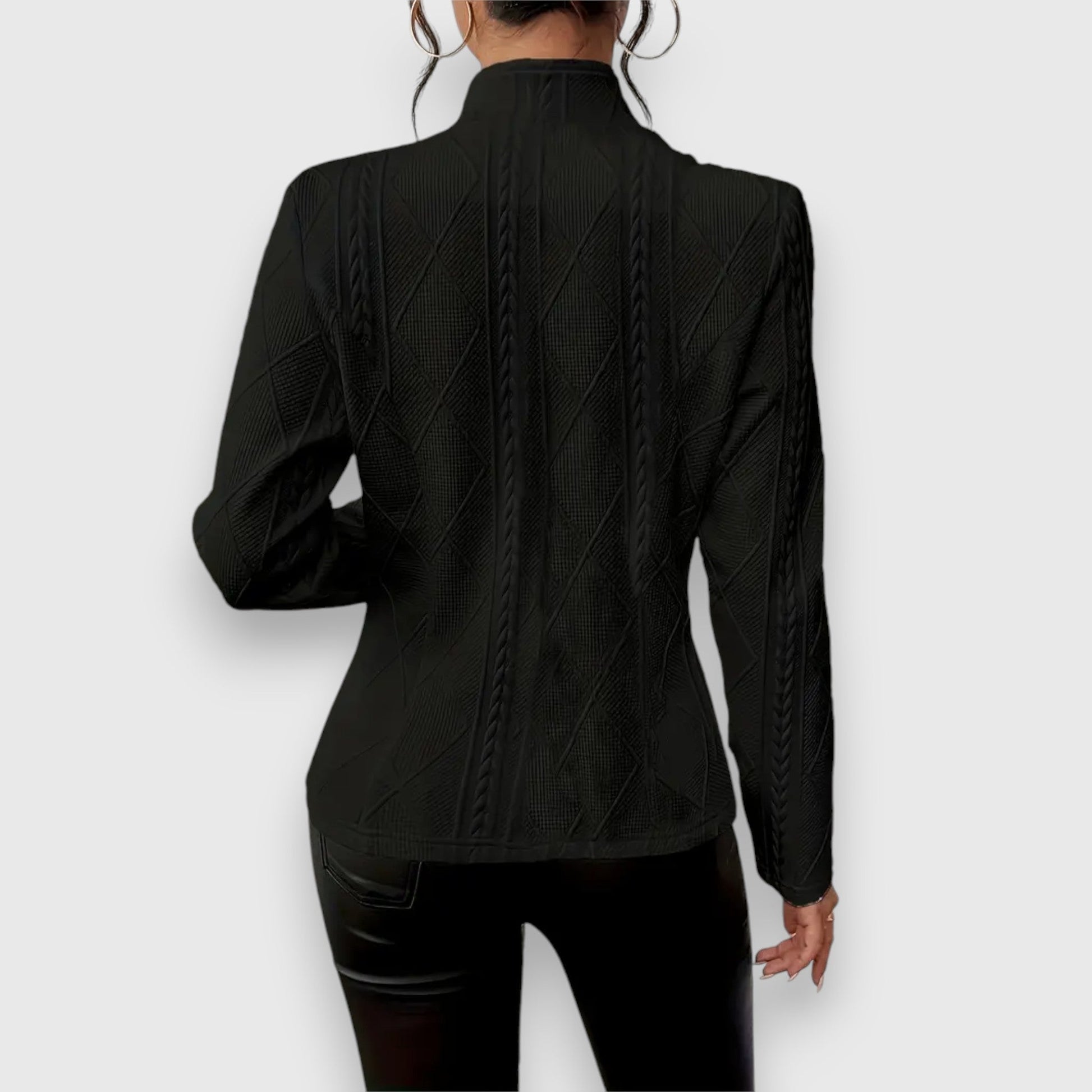 Pullover Damen | Stehkragen & Zopfmuster