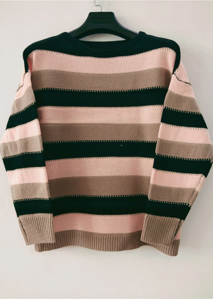 Pullover Damen | Streifen & Rundhals-Ausschnitt