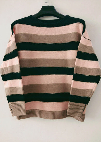 Pullover Damen | Streifen & Rundhals-Ausschnitt