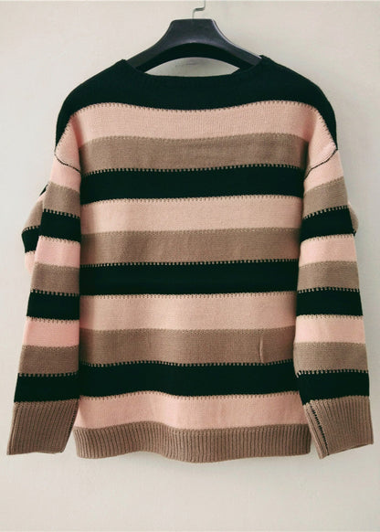 Pullover Damen | Streifen & Rundhals-Ausschnitt