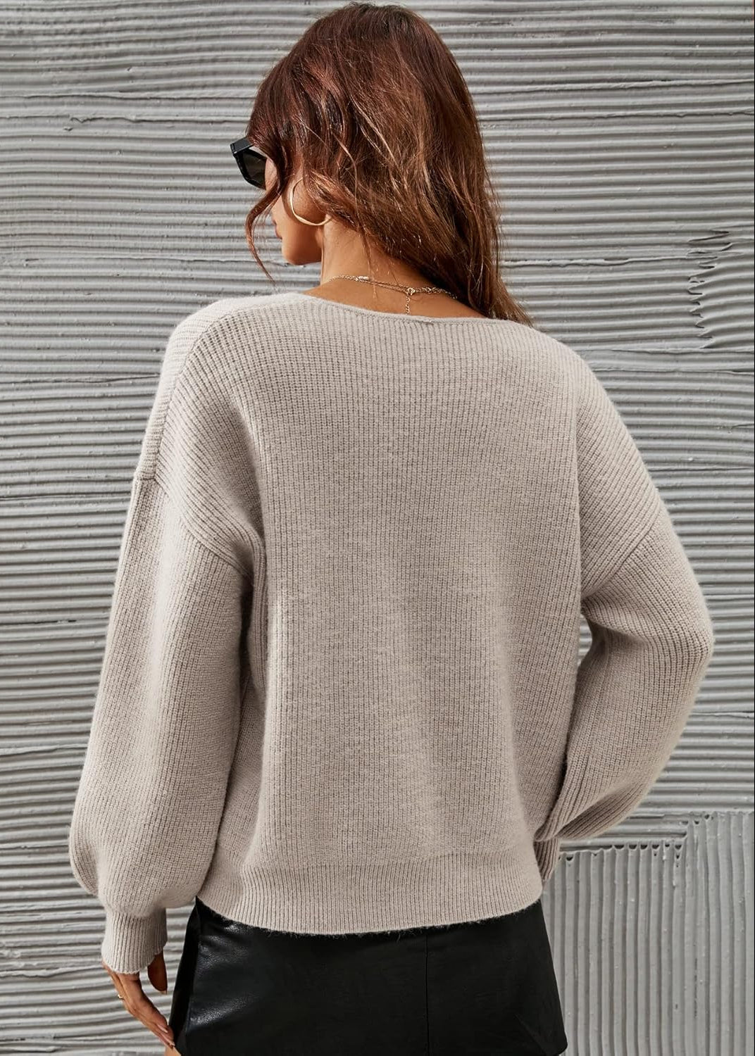 Pullover Damen | V-Ausschnitt & Ballonärmel