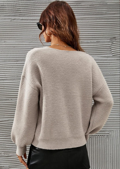Pullover Damen | V-Ausschnitt & Ballonärmel