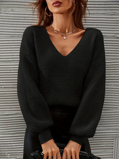 Pullover Damen | V-Ausschnitt & Ballonärmel