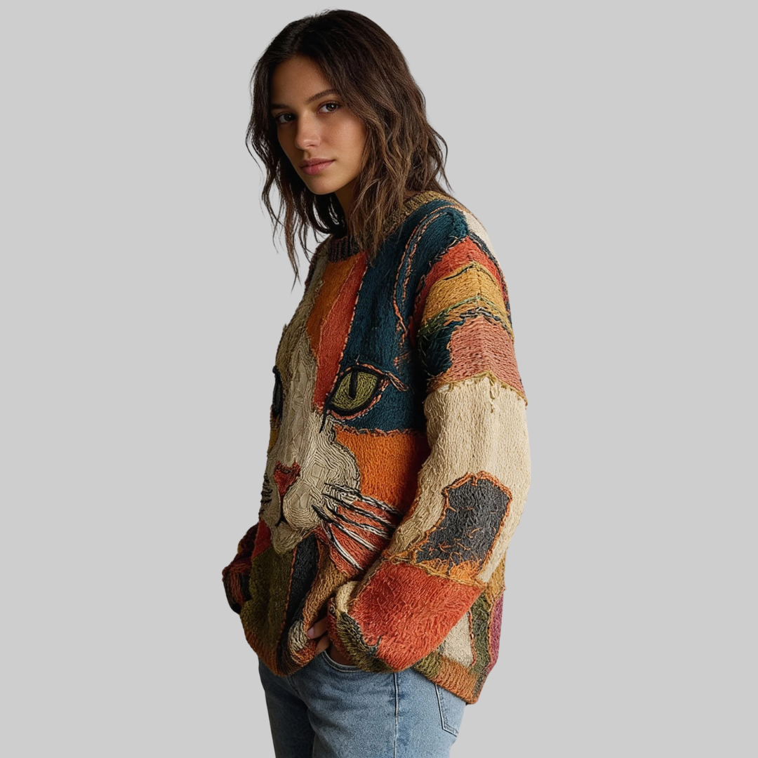 Pullover Damen mit Tiermotiv | Statement-Strick & Rundhals
