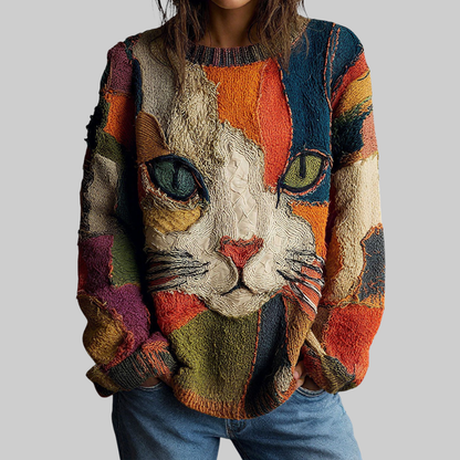 Pullover Damen mit Tiermotiv | Statement-Strick & Rundhals