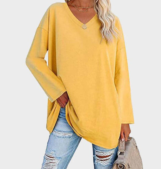 Pullover Damen mit V-Ausschnitt | Locker & Langarm