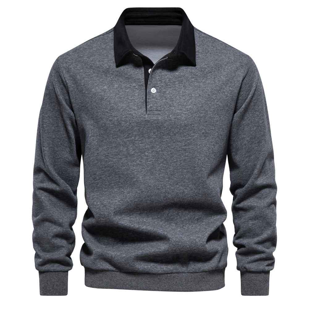 Pullover Herren Polo | Kontrastkragen & Knopfleiste