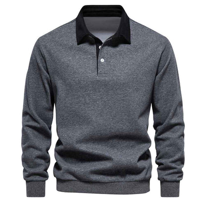 Pullover Herren Polo | Kontrastkragen & Knopfleiste