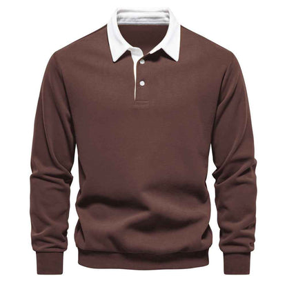 Pullover Herren Polo | Kontrastkragen & Knopfleiste