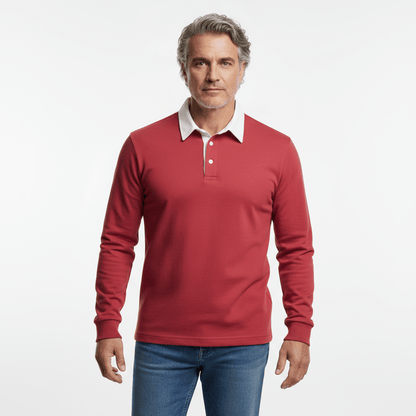 Pullover Herren Polo | Kontrastkragen & Knopfleiste