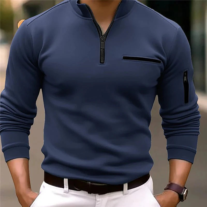 Pullover Herren | Troyer-Zip & Stehkragen