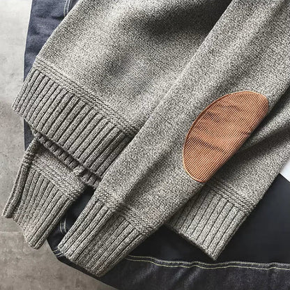 Pullover Herren mit Ellenbogen-Patches | Strick & Rundhals