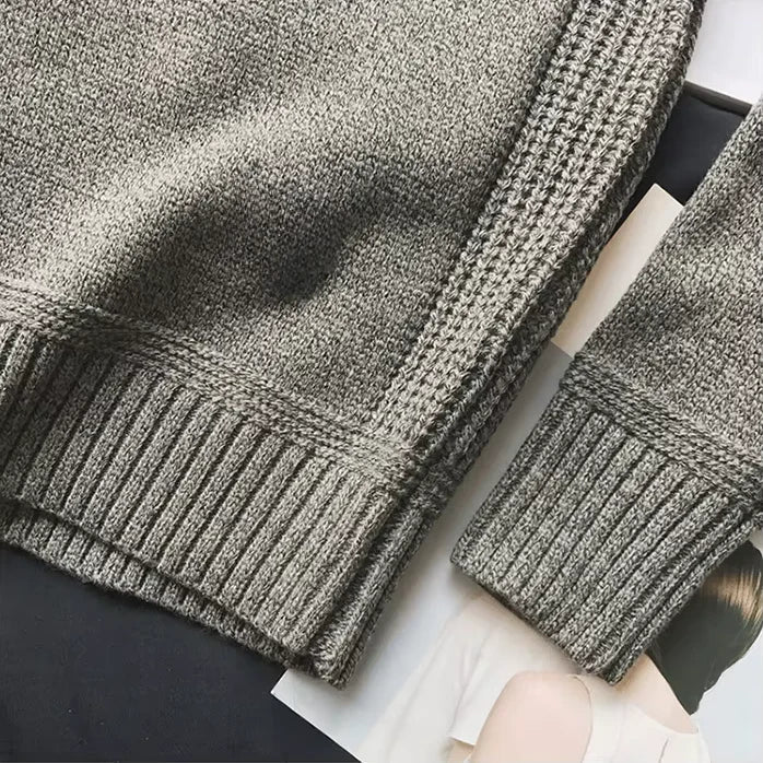 Pullover Herren mit Ellenbogen-Patches | Strick & Rundhals
