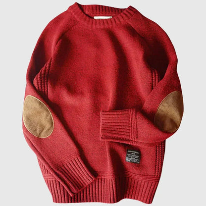 Pullover Herren mit Ellenbogen-Patches | Strick & Rundhals