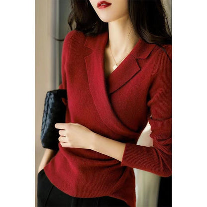 Pullover mit Peter-Pan-Kragen für Damen | Asymmetrisches Design