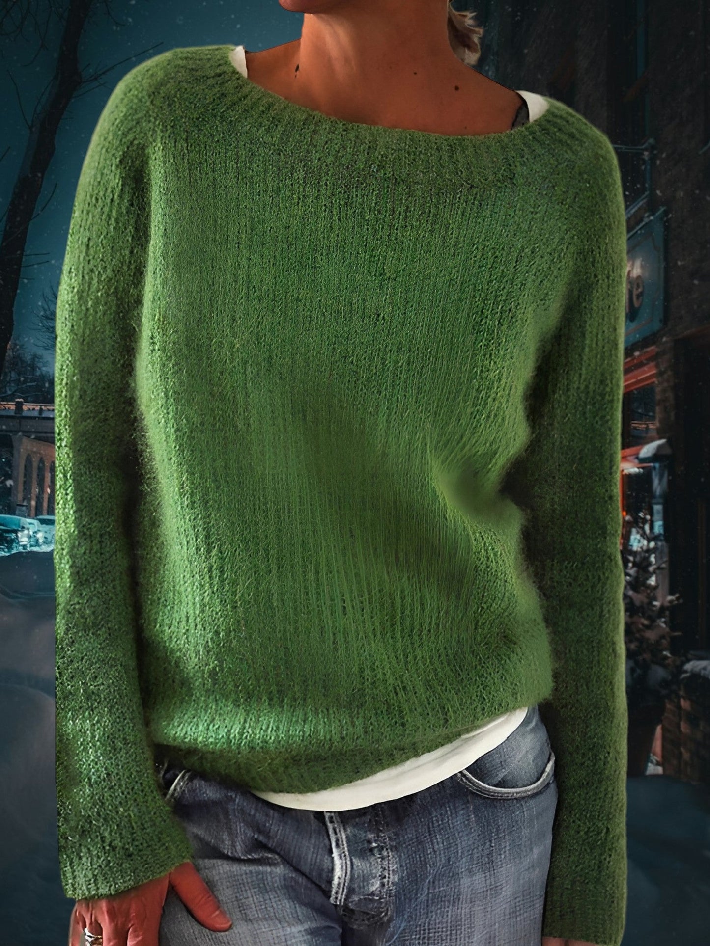 Pullover aus weicher Baumwollmischung | Grün