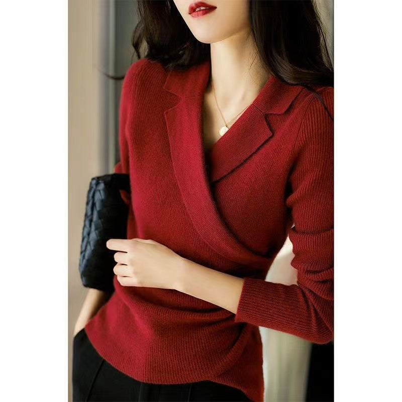 Pullover mit Peter-Pan-Kragen für Damen | Asymmetrisches Design