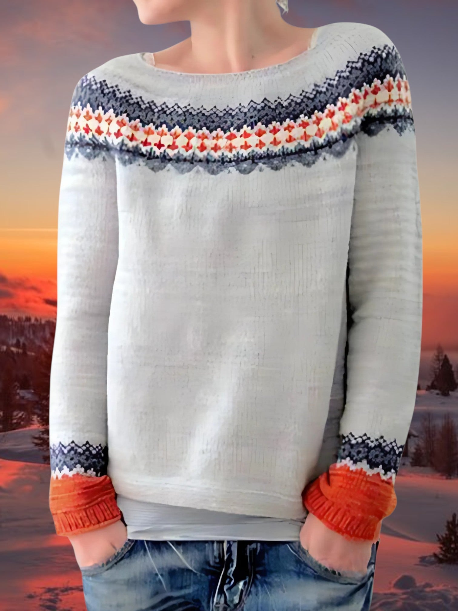 Pullover mit entspannter Passform | U-Boot-Ausschnitt