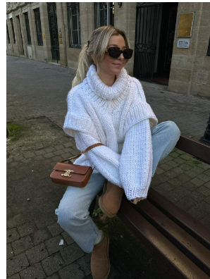 Damen Oversize Strickpullover Rundhals Strick Pulli 1