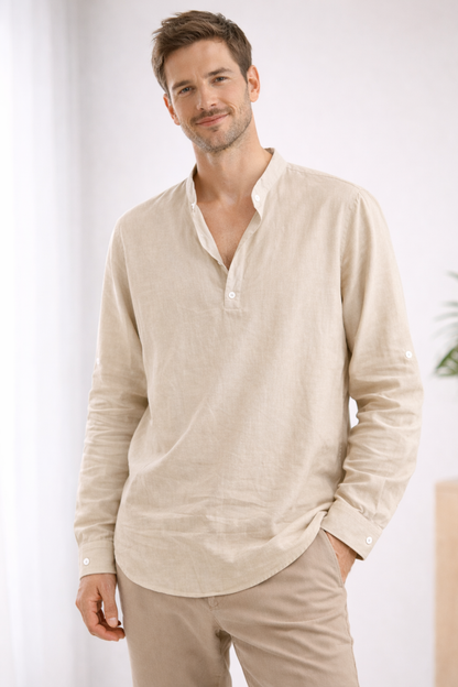 Polo Shirt Herren | Lässiges Sommerhemd mit Stehkragen