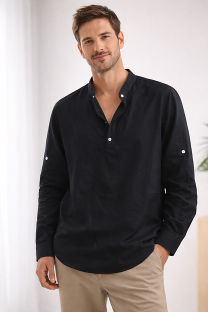 Polo Shirt Herren | Lässiges Sommerhemd mit Stehkragen