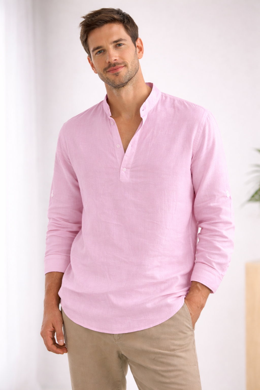 Polo Shirt Herren | Lässiges Sommerhemd mit Stehkragen