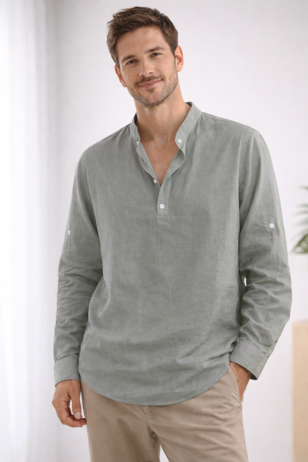 Polo Shirt Herren | Lässiges Sommerhemd mit Stehkragen